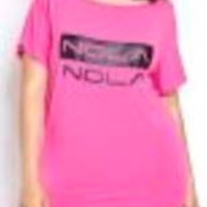 T-SHIRT, NEON PINK, SIZE 4X, PRINTED WITH "NOLA", by NOLA for ADDITION ELLE,